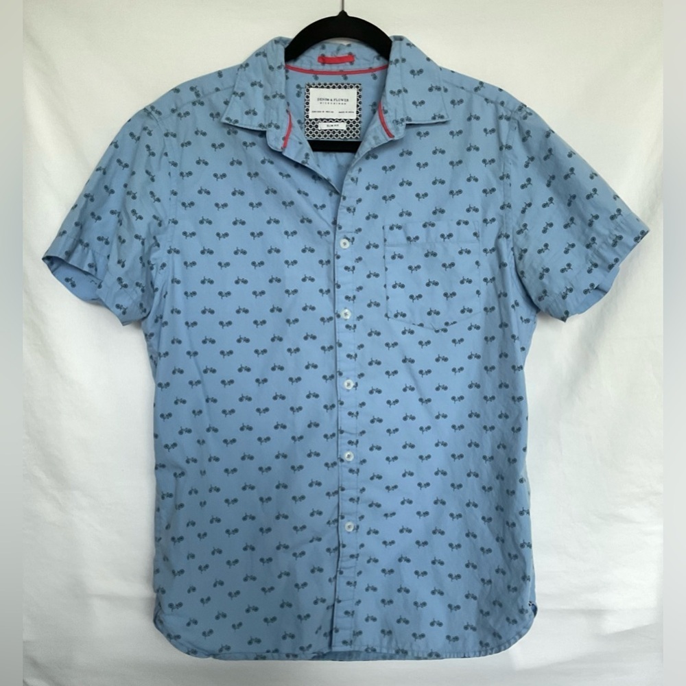 Denim & Flower Blue Casual Button Down Shirt